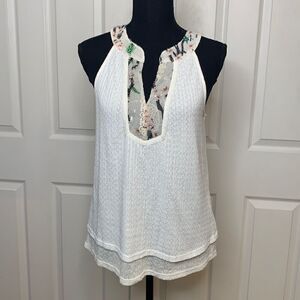 Anthropologie TINY Casia Layered Sequin Halter Tank Top P XS